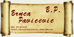 Brnča Pavičević vizit kartica